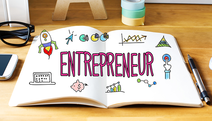 Entrepreneur concept with notebook